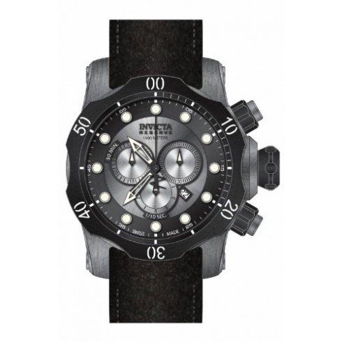 Invicta Venom Chronograph Antique Silver Dial Black Leather Men's Watch 15985 watches