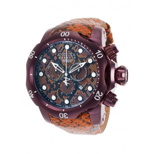 Invicta Venom Chronograph Black and Brown Dial Black and Brown Leather Men's Watch 19005 watches