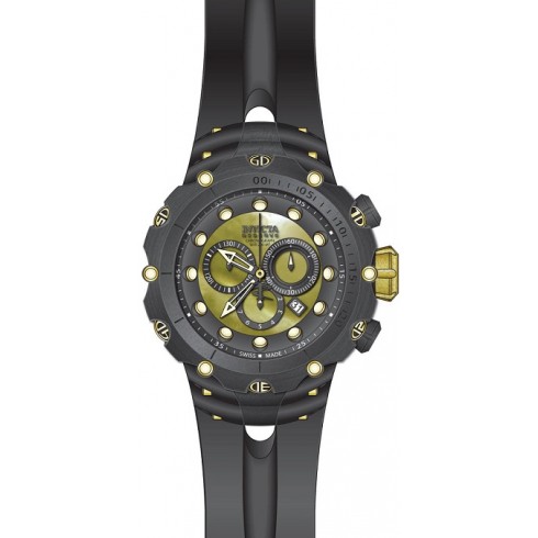 Invicta Venom Chronograph Black and Gold Dial Black Silicone Men's Watch 18451 watches
