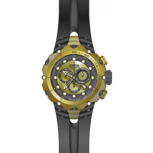 Invicta Venom Chronograph Black and Gold Dial Black Silicone Men's Watch 18452 watches