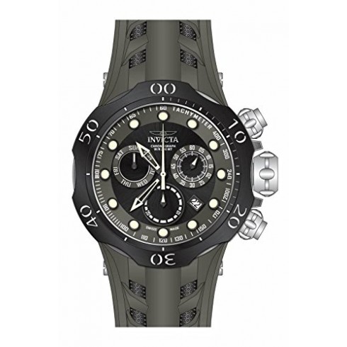 Invicta Venom Chronograph Black and Grey Dial Grey Silicone Men's Watch 16990 watches