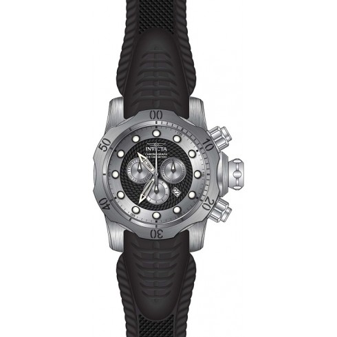 Invicta Venom Chronograph Black and Silver Dial Black Silicone Men's Watch 20439 watches