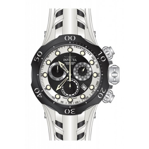 Invicta Venom Chronograph Black and White Dial White Silicone Men's Watch 16989 watches