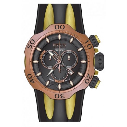 Invicta Venom Chronograph Black Dial Black Polyurethane Band Men's Watch 13916 watches