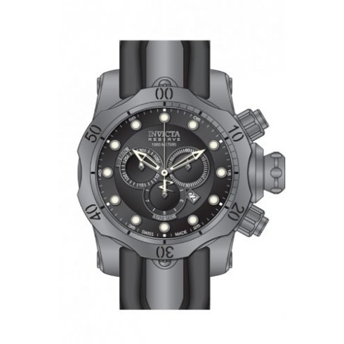 Invicta Venom Chronograph Black Dial Grey Silicone Men's Watch 14167 watches