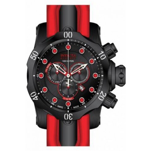 Invicta Venom Chronograph Black Dial Red Polyurethane Men's Watch 80766 watches