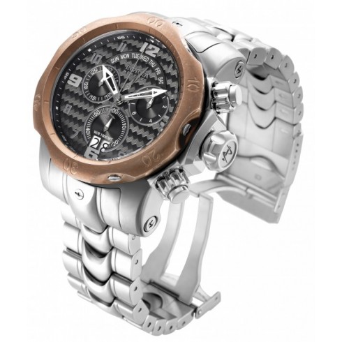 Invicta Venom Chronograph Black Wave Pattern Dial Stainless Steel Men's Watch 17636 watches