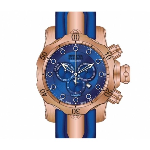 Invicta Venom Chronograph Blue Dial Rose Gold-Tone Stainless Steel Men's Watch 11951 watches