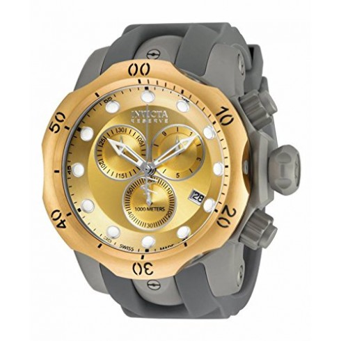 Invicta Venom Chronograph Champagne Dial Grey Silicone Men's Watch 16986 watches