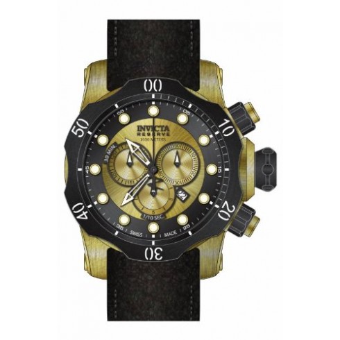 Invicta Venom Chronograph Gold Dial Black Leather Men's Watch 15986 watches