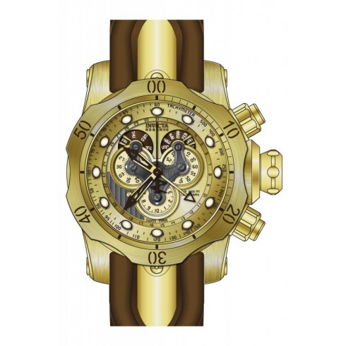 Replica Invicta Venom Chronograph Gold Dial Brown Silicone Men's Watch 14464 Watch