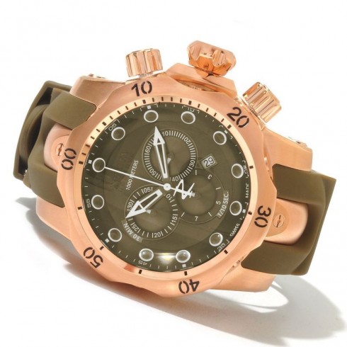 Invicta Venom Chronograph Green Dial Rose Gold-tone PVD Men's Watch 11954 watches