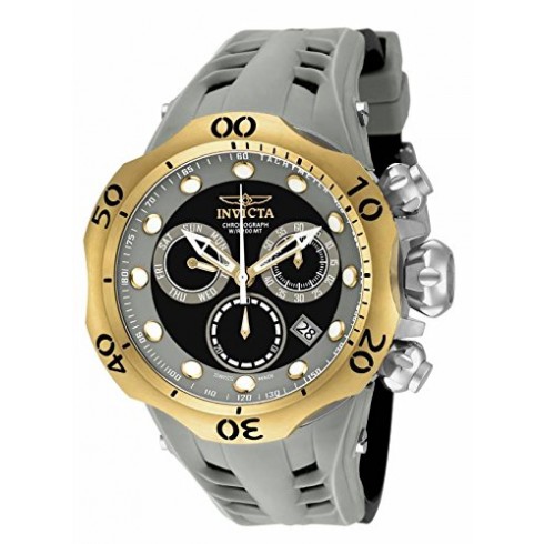 Invicta Venom Chronograph Grey and Black Dial Grey and Black Silicone Men's Watch 16992 watches