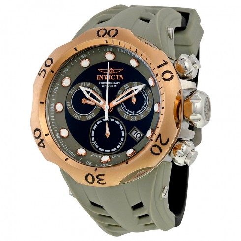 Invicta Venom Chronograph Grey and Blue Dial Grey and Black Silicone Swiss Quartz Men's Watch 16994 watches