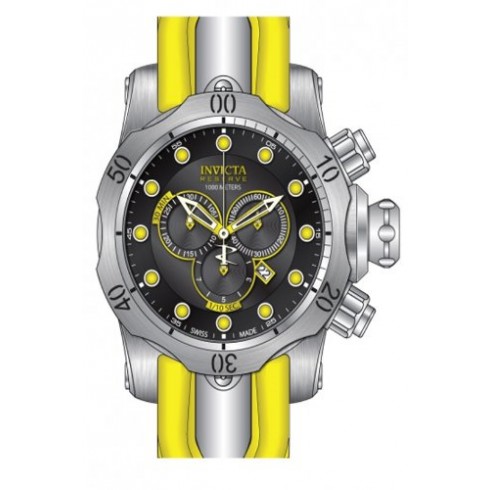 Invicta Venom Chronograph Grey Dial Yellow Polyurethane Men's Watch 14002 watches