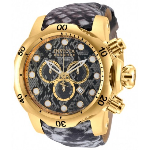 Invicta Venom Chronograph Grey Pattern Dial Grey Leather Men's Watch 18301 watches