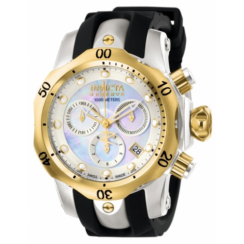 Invicta Venom Chronograph Mother Of Pearl Dial Black Polyurethane Band Ladies Watch 0954 watches