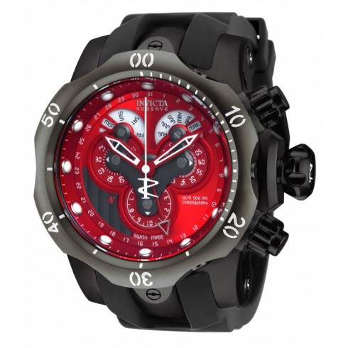 Invicta Venom Chronograph Red Dial Black Polyurethane Men's Watch 18537 watches