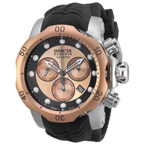 Invicta Venom Chronograph Rose and Black Dial Black Silicone Men's Watch 19921 watches