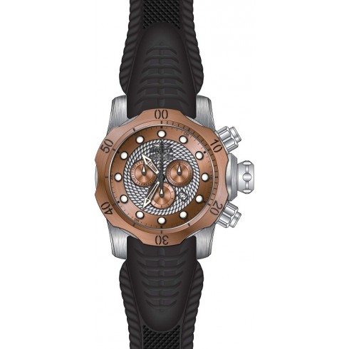 Invicta Venom Chronograph Rose and Silver Dial Black Silicone Men's Watch 20442 watches