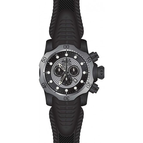 Invicta Venom Chronograph Silver and Black Dial Black Silicone Men's Watch 20446 watches
