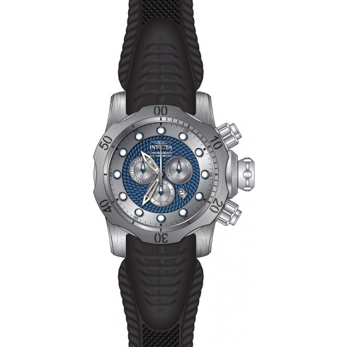 Invicta Venom Chronograph Silver and Blue Dial BlackSilicone Men's Watch 20440 watches