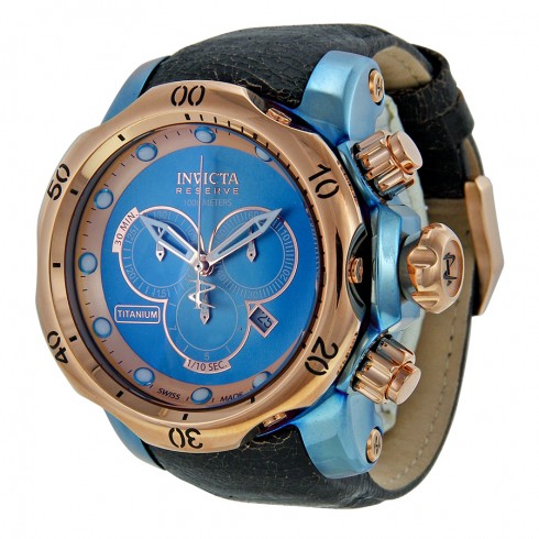 Invicta Venom Chronograph Titanium Dial Black Leather Men's Watch 15999 watches