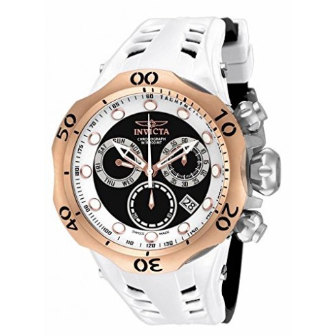 Invicta Venom Chronograph White and Black Dial White and Black Silicone Men's Watch 16993 watches