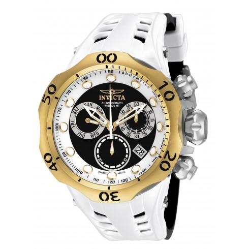 Invicta Venom Reserve Chronograph Black and White Dial White Polyurethane Men's Watch 16991 watches