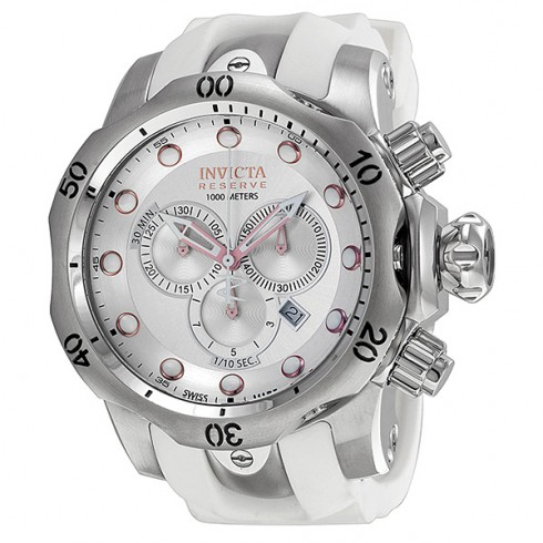 Invicta Venom Silver Dial Chronograph White Rubber Men's Watch 11852 watches