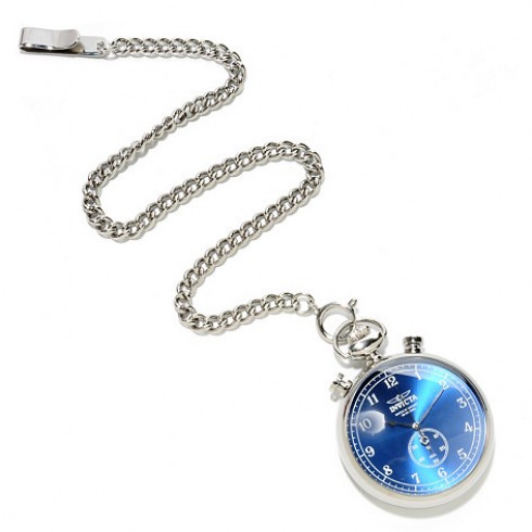 Invicta Vintage Blue Dial Men's Pocket Watch and Chain 14854 watches