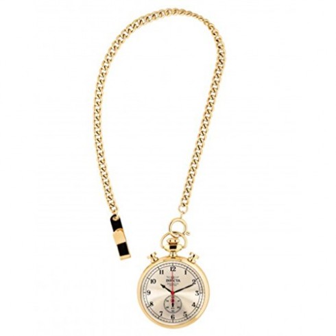 Replica Invicta Vintage Champagne Dial Gold-tone Pocket Watch with a Gold-tone Chain 19672 Watch