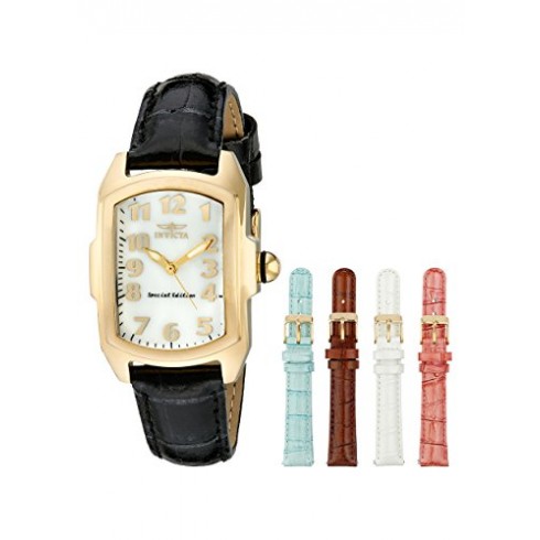 Invicta Vintage Lupah Mother of Pearl Dial Interchangeable Leather Ladies Watch 13834 watches
