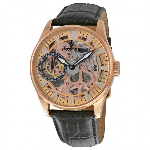 Invicta Vintage Mechanical Rose Gold Skelton Dial Men's Watch 12407 watches