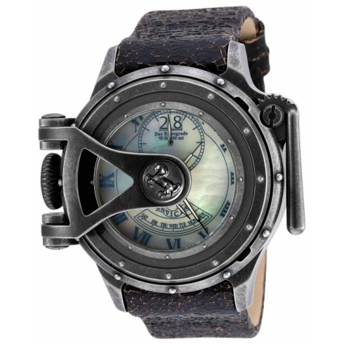 Invicta Vintage Mother of Pearl Dial Black Leather Men's Watch 18591 watches