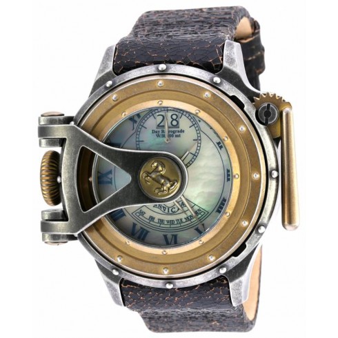 Invicta Vintage Mother of Pearl Dial Black Leather Men's Watch 18592 watches
