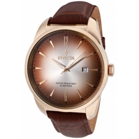 Invicta Vintage Silver-brown Dial Leather Band Quartz Men's Watch 11740 watches
