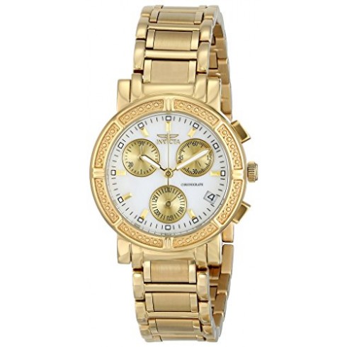 Invicta Wildflower Chronograph Mother of Pearl Dial Gold-plated Ladies Watch 4771 watches