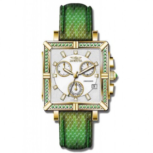 Invicta Wildflower Chronograph Silver Dial Green Leather Ladies Watch 10330 watches
