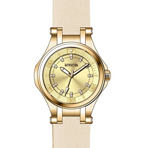 Invicta Wildflower Gold Dial Beige Polyurethane Ladies Watch 21760 watches