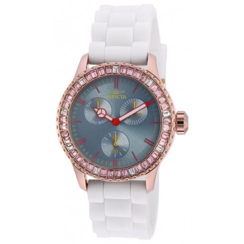 Replica Invicta Wildflower Multi-Function Blue Dial White Leather Ladies Watch 19448 Watch