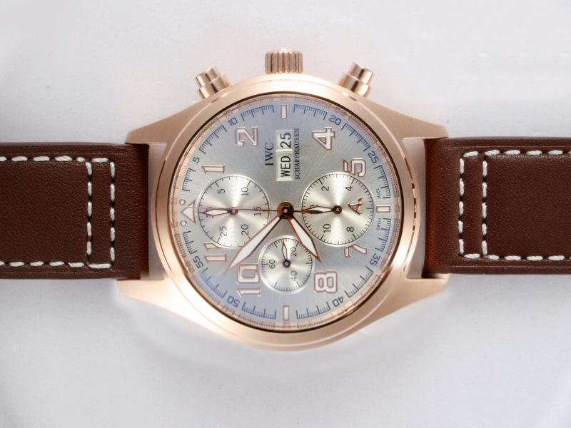 IWC Antoine Saint-Exupery IW371711 42mm Brown Cow Leather Strap White Dial Watch watches