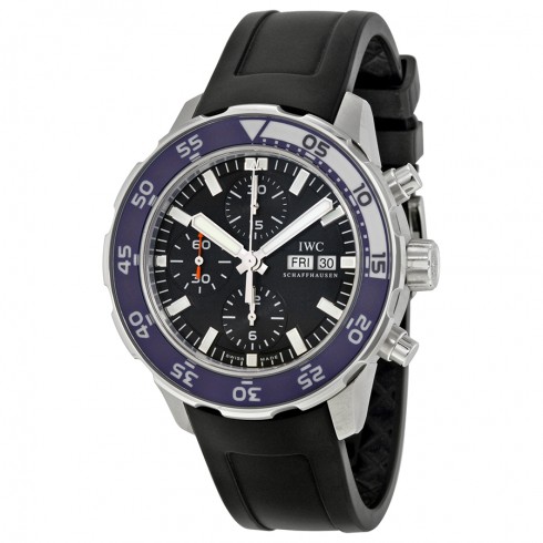 IWC Aquatimer Chronograph Automatic Black Dial Black Rubber Men's Watch 3767-11BLK watches