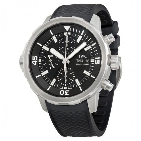 Replica IWC Aquatimer Chronograph Black Dial Black Rubber Men's Watch IW376803 Watch