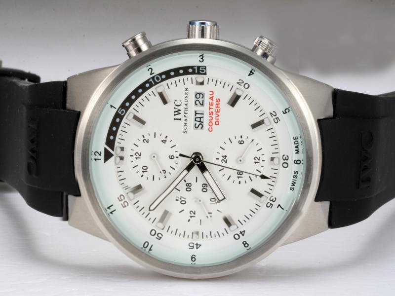 IWC Aquatimer Chronograph IW378203 White Dial Black Rubber Strap 42mm Watch watches