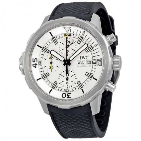 IWC Aquatimer Chronograph Silver Dial Black Rubber Men's Watch IW376801 watches