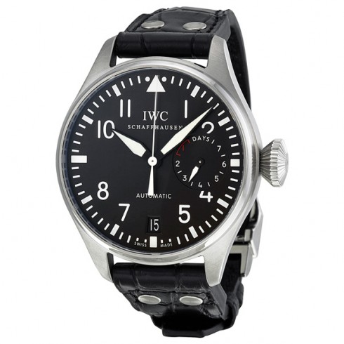 IWC Big Pilot Black Dial Black Leather Men's Watch IW500901 watches