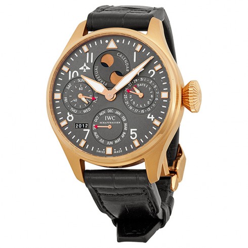 IWC Big Pilot Grey Dial Leather Strap Automatic Men's Watch IW502638 watches