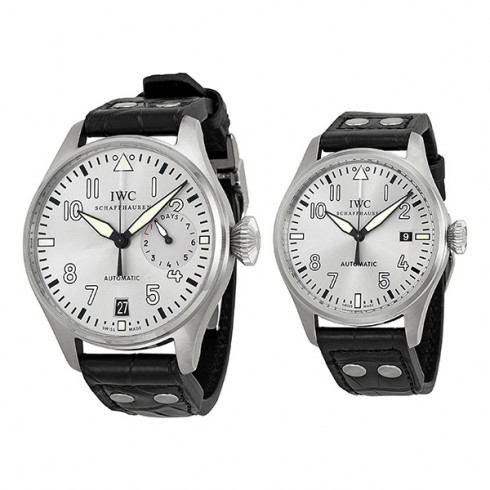 IWC Big Pilot Rhodium Dial Leather Strap Father and Son Men's Watch Set IW500906 IW325519 watches