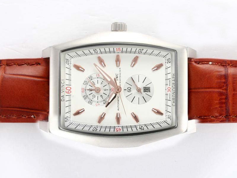 IWC Da Vinci Chronograph IW376411 White Dial Stainless Steel Case Rectangle Watch watches